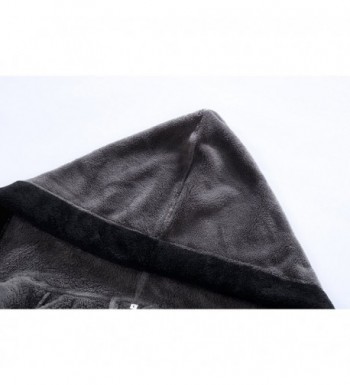 Men's Hooded Bathrobe by Gray/Black Soft Spa Kimono Shawl Collar Hooded ...