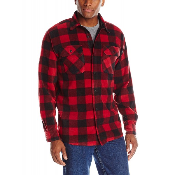 Authentics Men's Big-Tall Long Sleeve Plaid Fleece Shirt - Red Buffalo ...