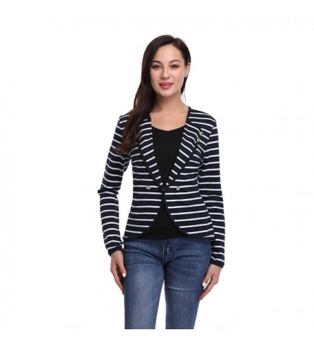 Argstar Womens Striped Lightweight Blazers