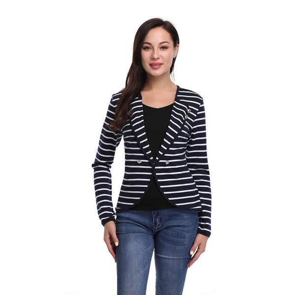 Argstar Womens Striped Lightweight Blazers