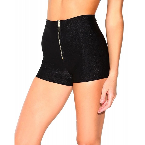 womens black high waisted shorts