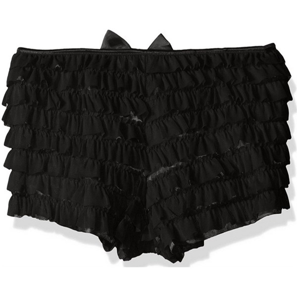 Women's Corsets Mesh Ruffle Panty W/Bow - CP11EYDJFZ7