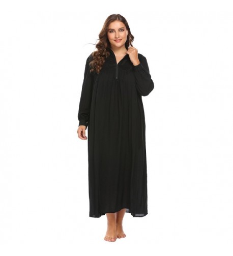 INVOLAND Lounger Zip Front Sleepwear Sleepshirt