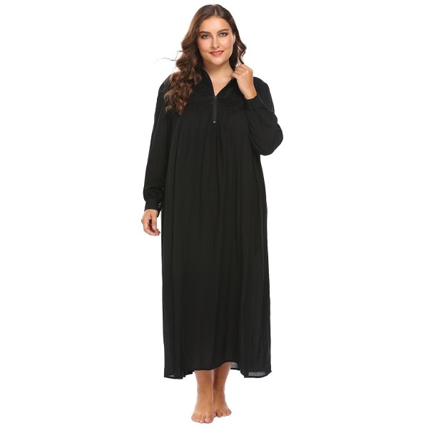 INVOLAND Lounger Zip Front Sleepwear Sleepshirt