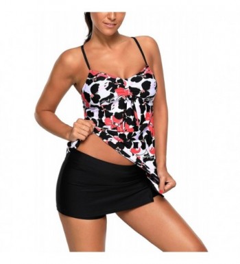 Astylish Tankini Spaghetti Swimsuits Pantskirt