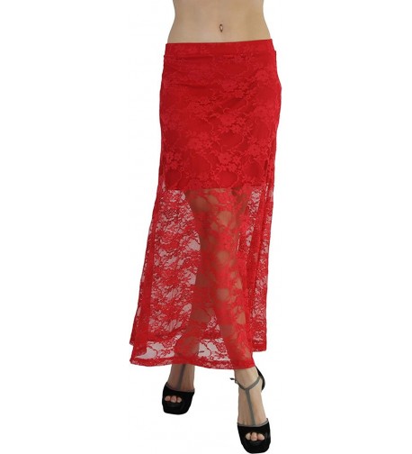 ToBeInStyle qe0e109sz_r_dasa_nn GP gg womens elegant lace over maxi skirt