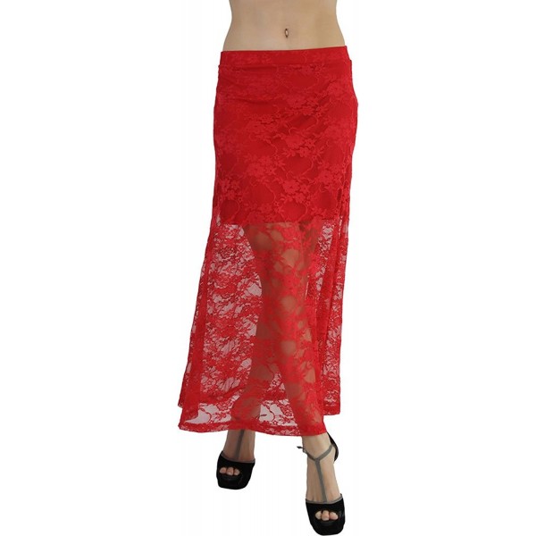 ToBeInStyle qe0e109sz_r_dasa_nn GP gg womens elegant lace over maxi skirt