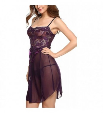 SimpleFun Womens Babydoll Lingerie Purple