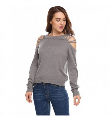 Qearal Crewneck Shoulder Pullover Sweater