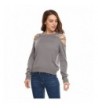 Qearal Crewneck Shoulder Pullover Sweater