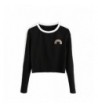 Floerns Womens Sleeve Contrast Striped