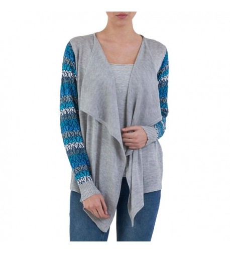 NOVICA Sleeve Cotton Cardigan Sweater