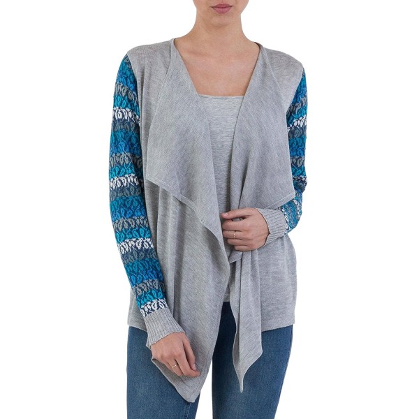 NOVICA Sleeve Cotton Cardigan Sweater