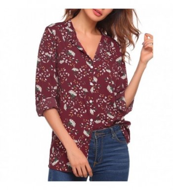 Womens Flower Sleeve Collar Chiffon