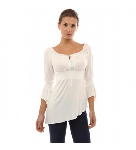 PattyBoutik Shoulder Sleeve Blouse Ivory