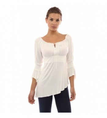 PattyBoutik Shoulder Sleeve Blouse Ivory