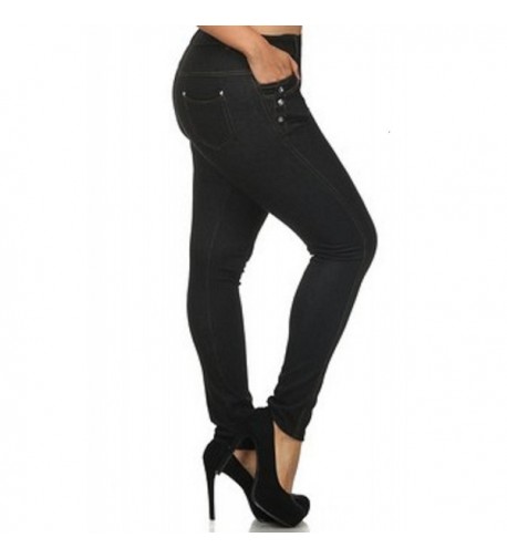 YELETE JEGGINGS RHINESTONE DETAILS BLACK