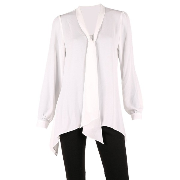 Womens Chiffon Blouses Cuffed EGGSHELL