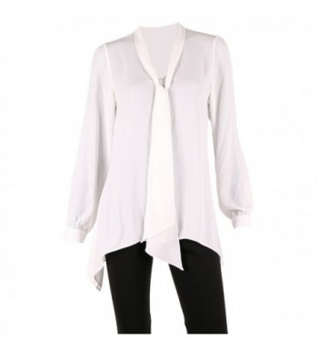 Womens Chiffon Blouses Cuffed EGGSHELL