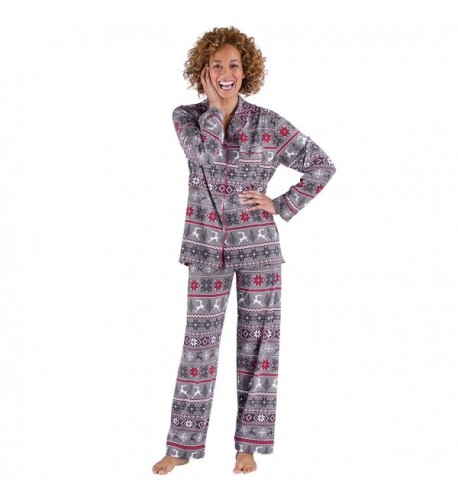 PajamGram Nordic Cotton Button Front Pajamas