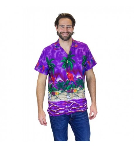 Funky Hawaiian Shirt parrot purple