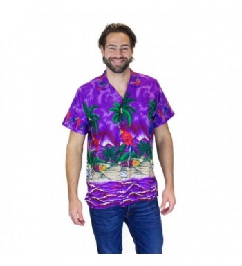 Funky Hawaiian Shirt parrot purple