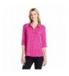 Notations Womens Utility Blouse Magenta