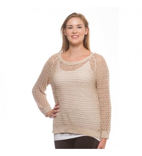 Womens Artisans Crochet High Low Sweater