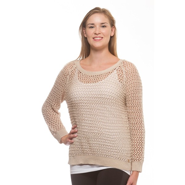 Womens Artisans Crochet High Low Sweater