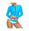 Contrast Striped Swimsuit Rashguard Swimwear