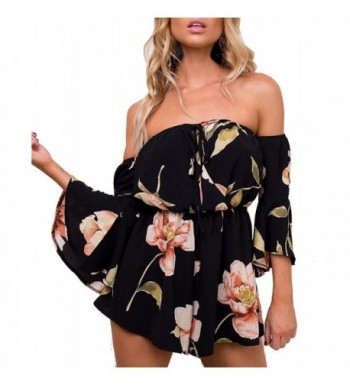 LuckyMore Shoulder Sleeves Playsuit Jumpsuit