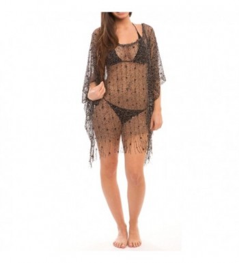 Womens Swimwear Hollow Fringe Poncho