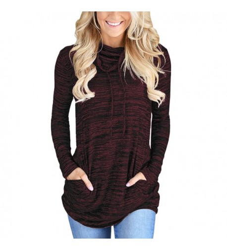 LOSRLY Casual Sweatshirt Kangaroo Pocket Wine