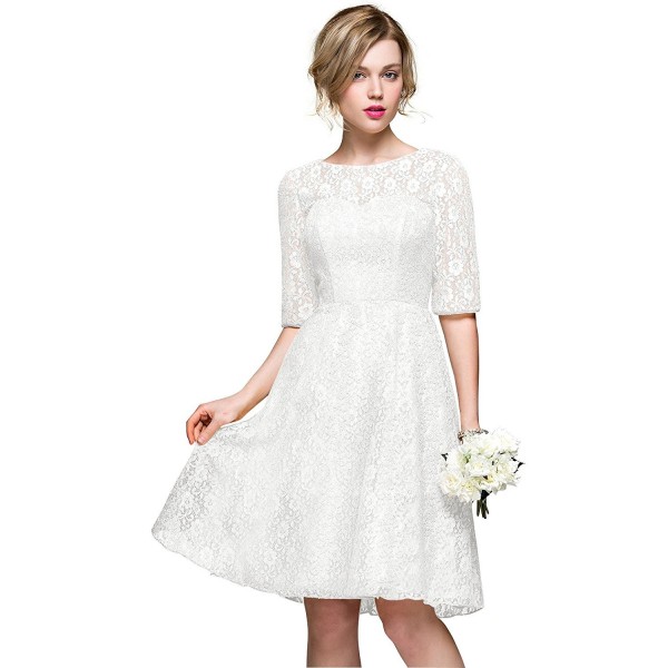 Women's Shoulder Lace Cocktail Homecoming Dress - Ivory - CD18392TZNE