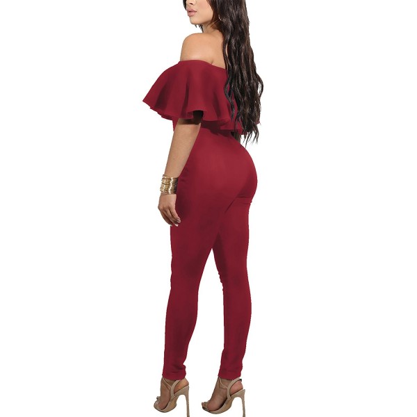 CoCo fashion Shoulder Jumpsuit 2186 Red