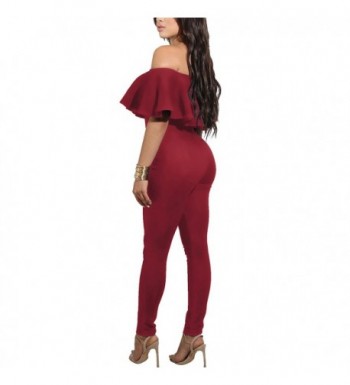 CoCo fashion Shoulder Jumpsuit 2186 Red
