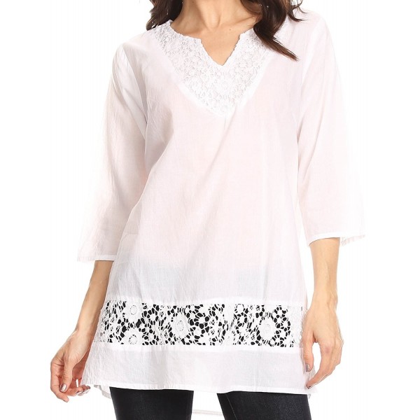 Sakkas 5299 V Neck Sleeve Crochet