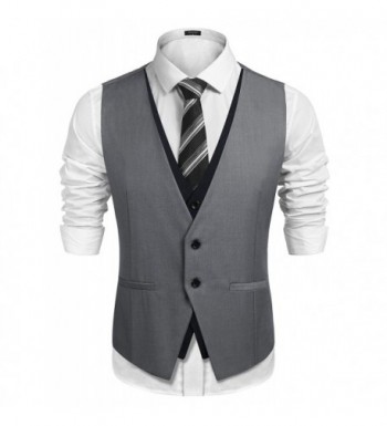 Detailorpin Mens Casual Dress Waistcoat