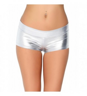 iHeartRaves Metallic Booty Shorts Silver