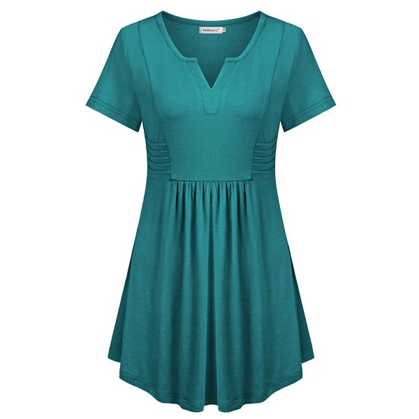 Helloacc Summer Sleeves Pleated Blouses