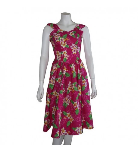 Womens Plumeria Flowers Hawaiian Sundress