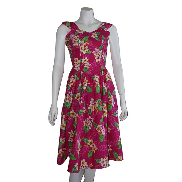 Womens Plumeria Flowers Hawaiian Sundress