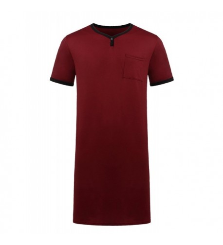 Luxilooks Cotton Nightshirts Lightweight Henley Nightshirt
