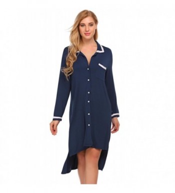 Ekouaer Nightgown Nightshirt Sleeves Boyfriend