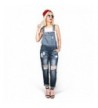 Machine Womens Juniors Distressed Overalls