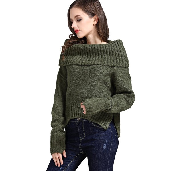 DASHENG Shoulder Pullover Turtleneck Texture