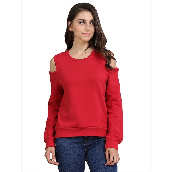 FURAMI Womens Sweatshirt Shoulder Pullover