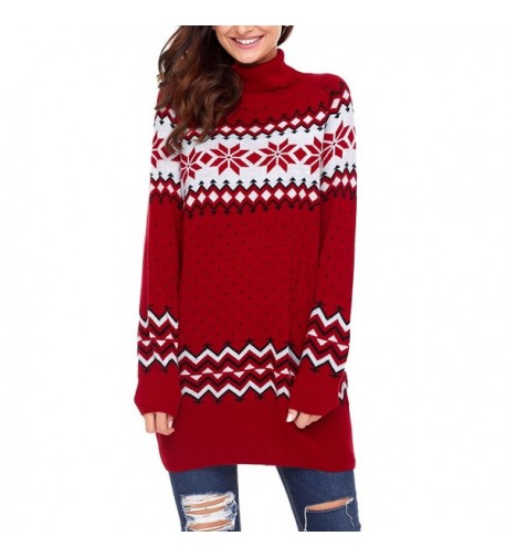 Dearlovers Snowflake Turtleneck Christmas Sweater