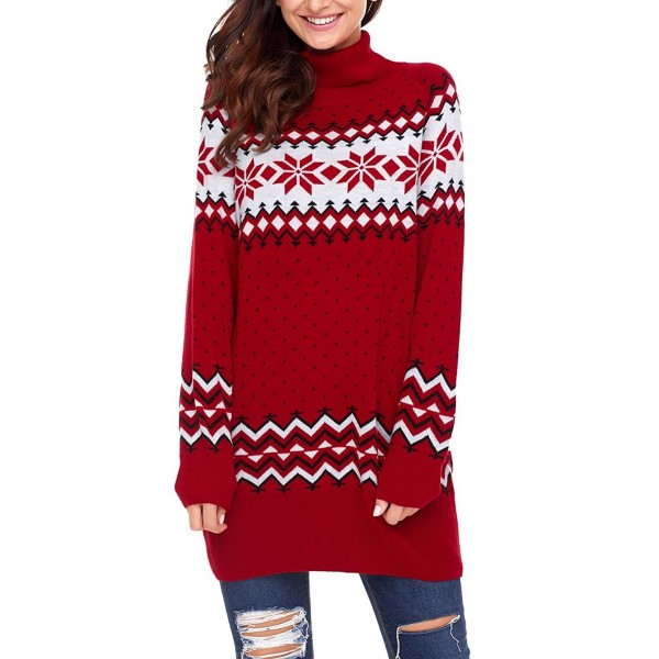 Dearlovers Snowflake Turtleneck Christmas Sweater