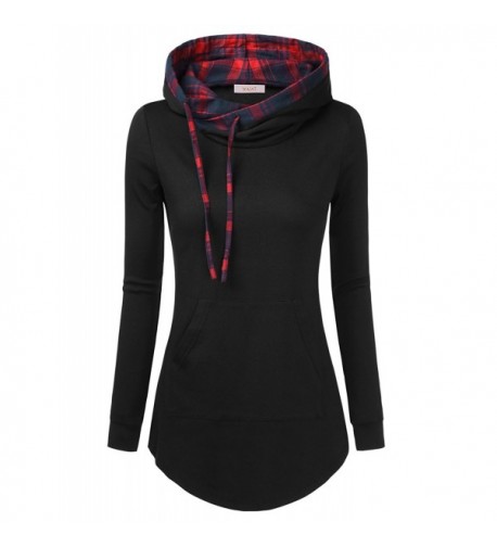 WAJAT Womens Contrast Pullover Black_Red